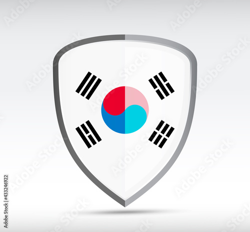 Shield icon with state flag of South Korea