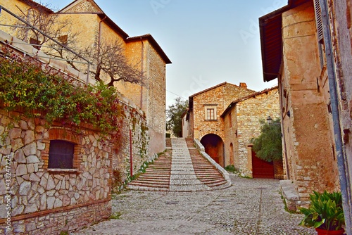 Fototapeta Naklejka Na Ścianę i Meble -  view of the old medieval village of Labro in the city of Rieti, Lazio, Italy