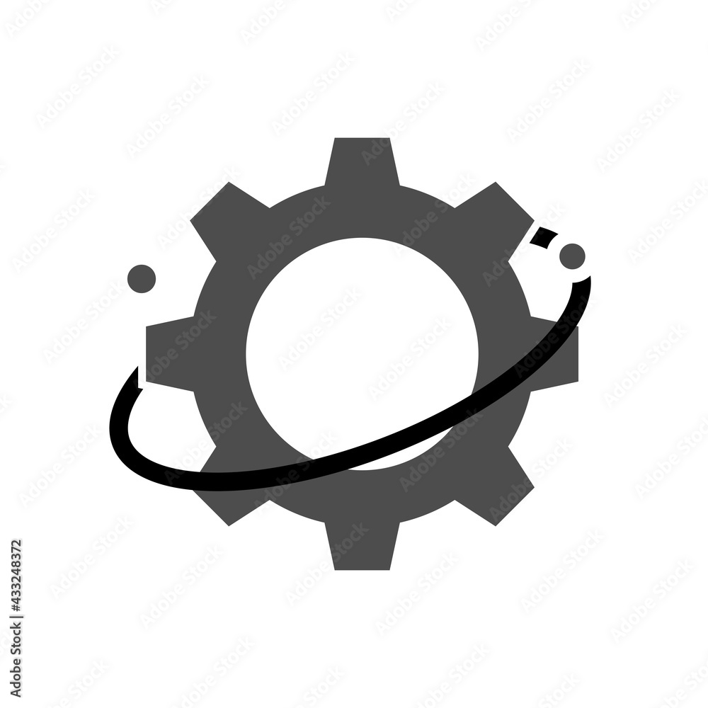 Illustration Vector Graphic of Gear Planet Logo. Perfect to use for Technology Company