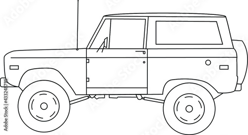 Retro SUV outline