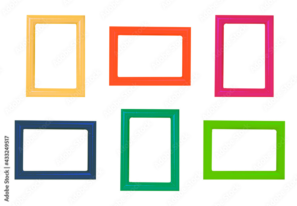 colors photo frames isolated on white colors photo frames isolated on white
