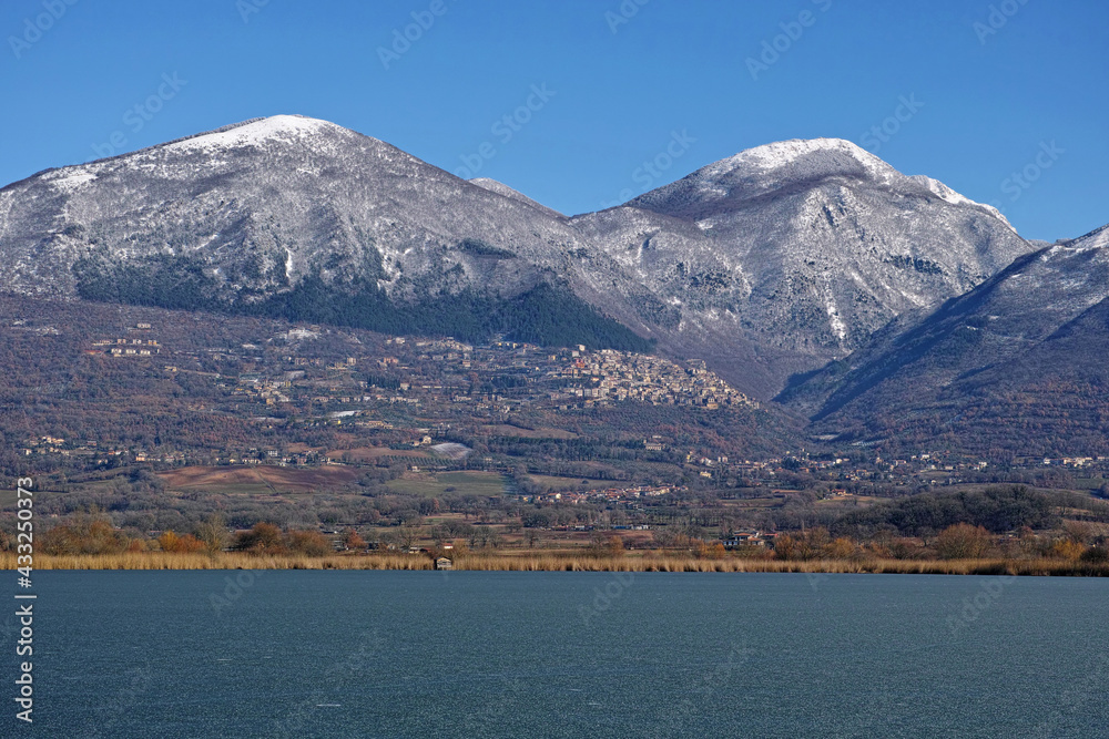  lake Lungo, Poggio Bustone and massif of Terminillo