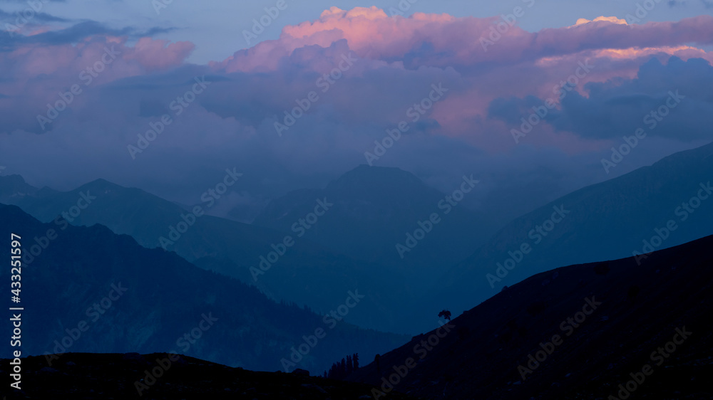 silhouette on mountains 