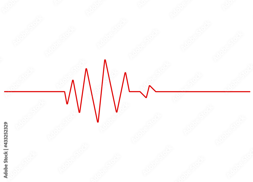 Red heartbeat icon.
On a white background.
Vector design EPS 10