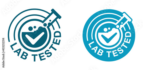 Lab tested flat signs with test tube