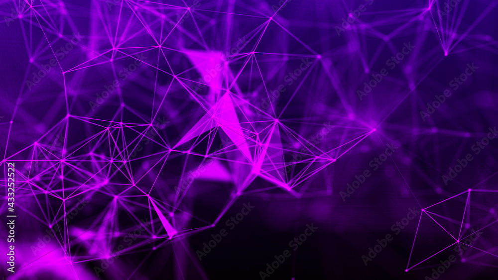 Network connection system.Background with connection dots and lines. Big data vizualization. 3d rendering. 