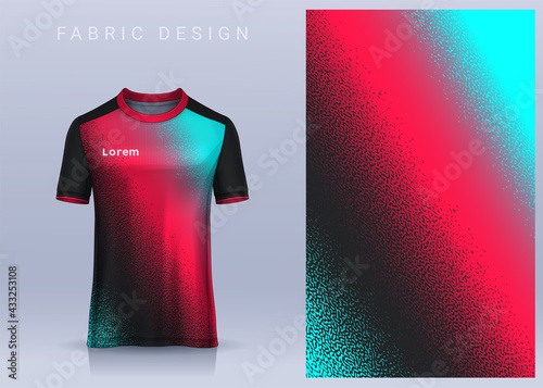 Fabric textile design for Sport t-shirt, Soccer jersey mockup for football club. uniform front view.