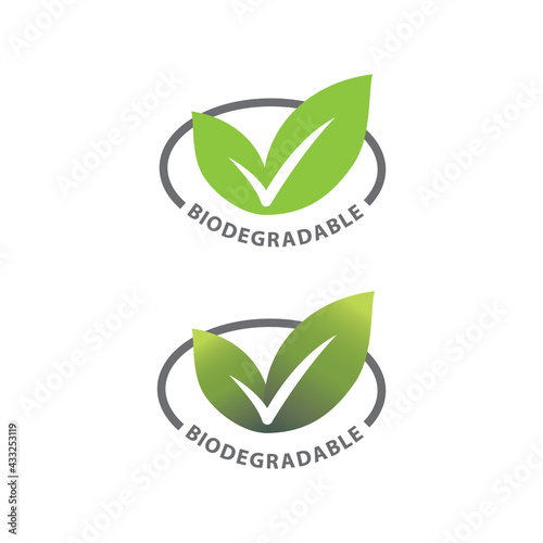 Bio recycling and degradable package, logo, vector, icon.