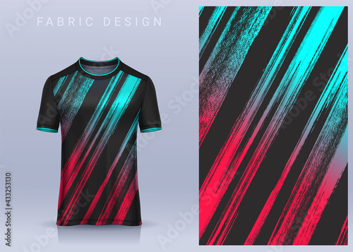 Fabric textile design for Sport t-shirt, Soccer jersey mockup for football club. uniform front view.