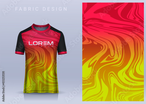 Fabric textile design for Sport t-shirt, Soccer jersey mockup for football club. uniform front view.