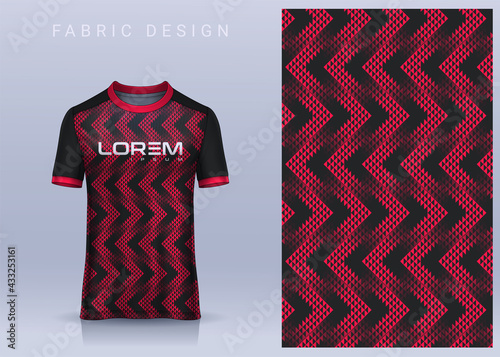 Fabric textile design for Sport t-shirt, Soccer jersey mockup for football club. uniform front view.