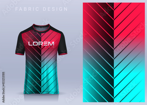 Fabric textile design for Sport t-shirt, Soccer jersey mockup for football club. uniform front view.