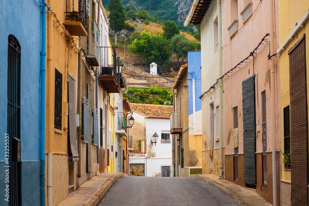 Fototapeta premium Narrow and picturesque streets in Benimeli (Alicante, Spain). 