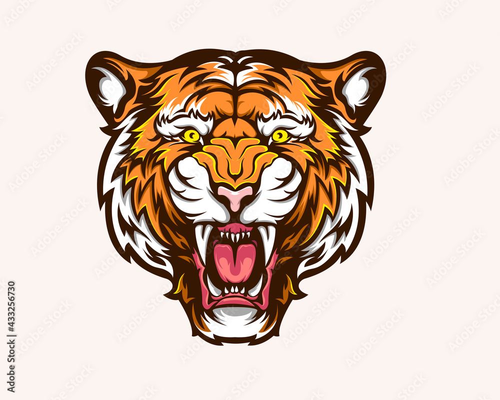 Fototapeta premium illustration vector graphic of angry tiger head good for t-shirt