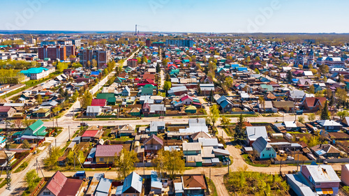 The city of Berdsk from a bird's-eye view. Western Siberia