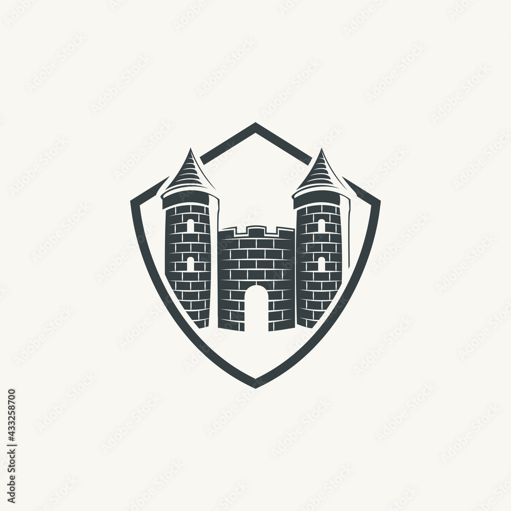 Unique Castle shield estate vector