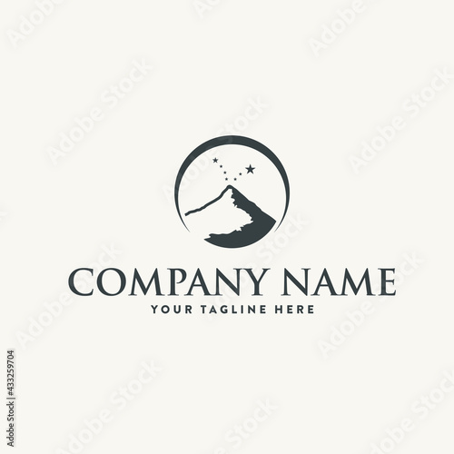 Unique logo design mountain star company vector