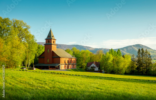 Fototapeta Naklejka Na Ścianę i Meble -  Old wooden church in Ustron, Poland