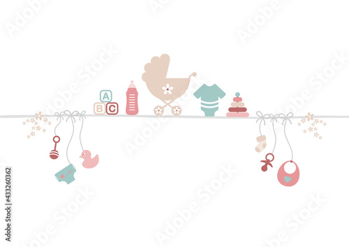 Baby Icons Linie Mädchen Rosa/Mintgrün