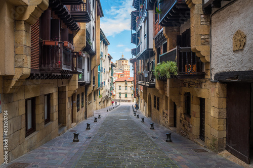 colorful streets of hondarribia town, Spain © jon_chica
