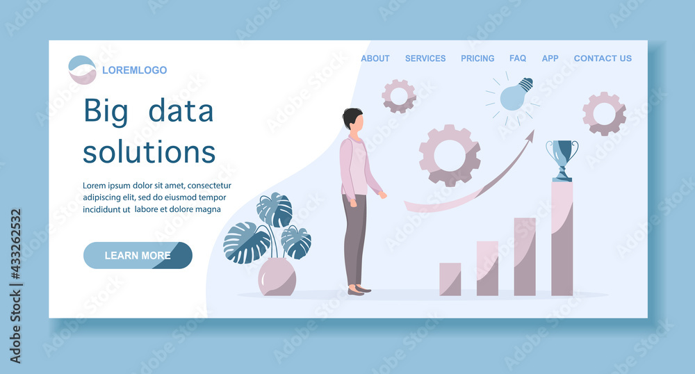 Plakat Big data solution financial increase growth People