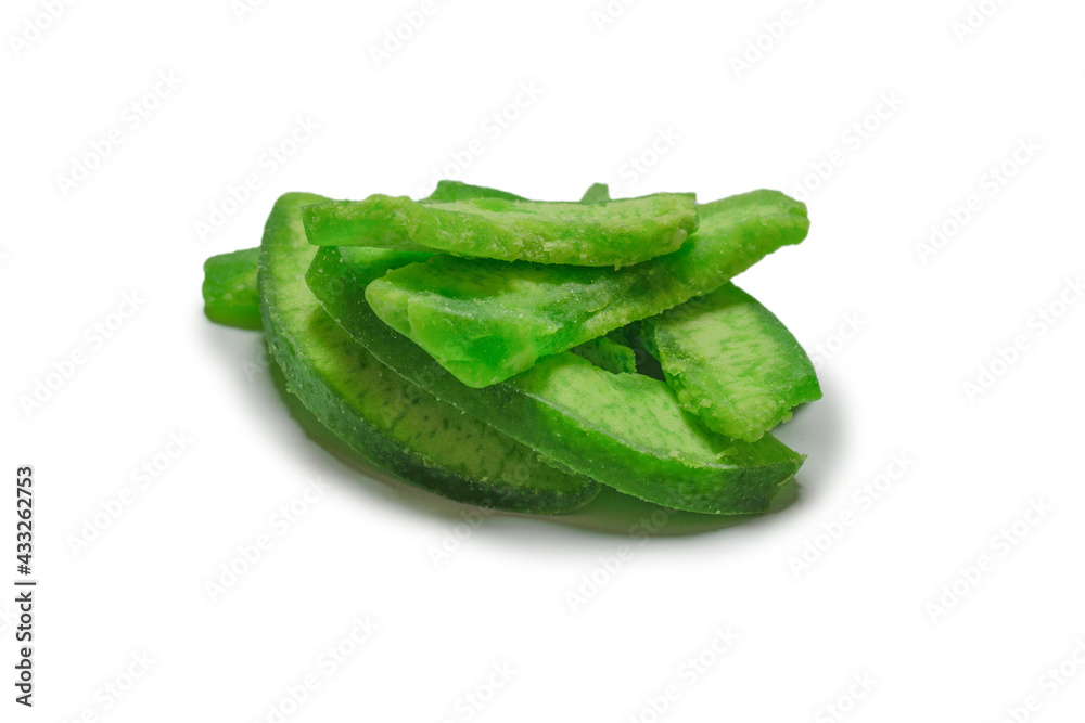Slices of dried pummelo isolated on white background. Slices of dried pummelo isolated on white background.