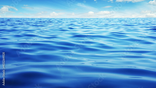 Blue sea water on sky