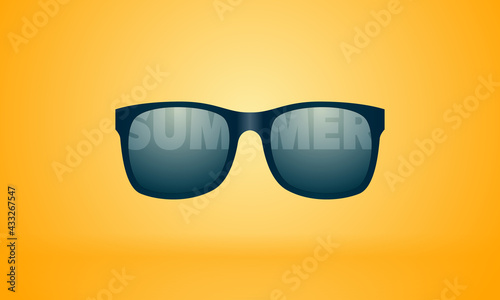 Sunglasses summer accessory in orange background.