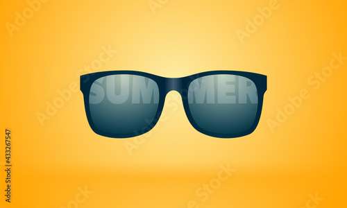 Sunglasses summer accessory in orange background.