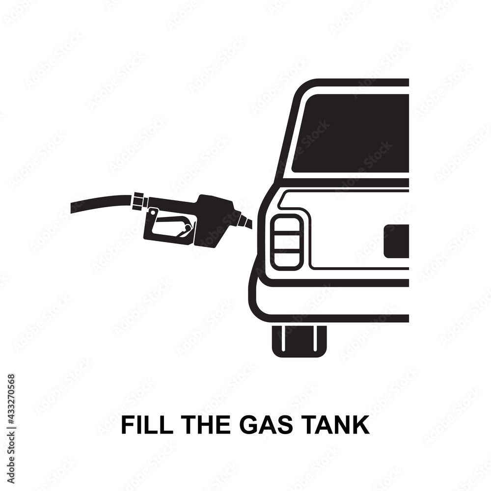Fototapeta premium Fill the gas tank icon isolated on white background vector illustration.