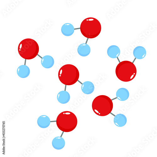 Vector illustration of water or H2O molecules  for logos  symbols  signs  buttons. Water chemistry