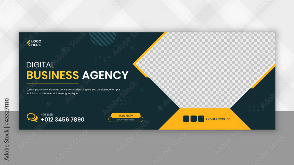 Business Digital marketing facebook cover page template, 100% Editable - obrazy, fototapety, plakaty 