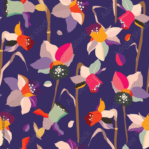 Colorful daffodils stylized...