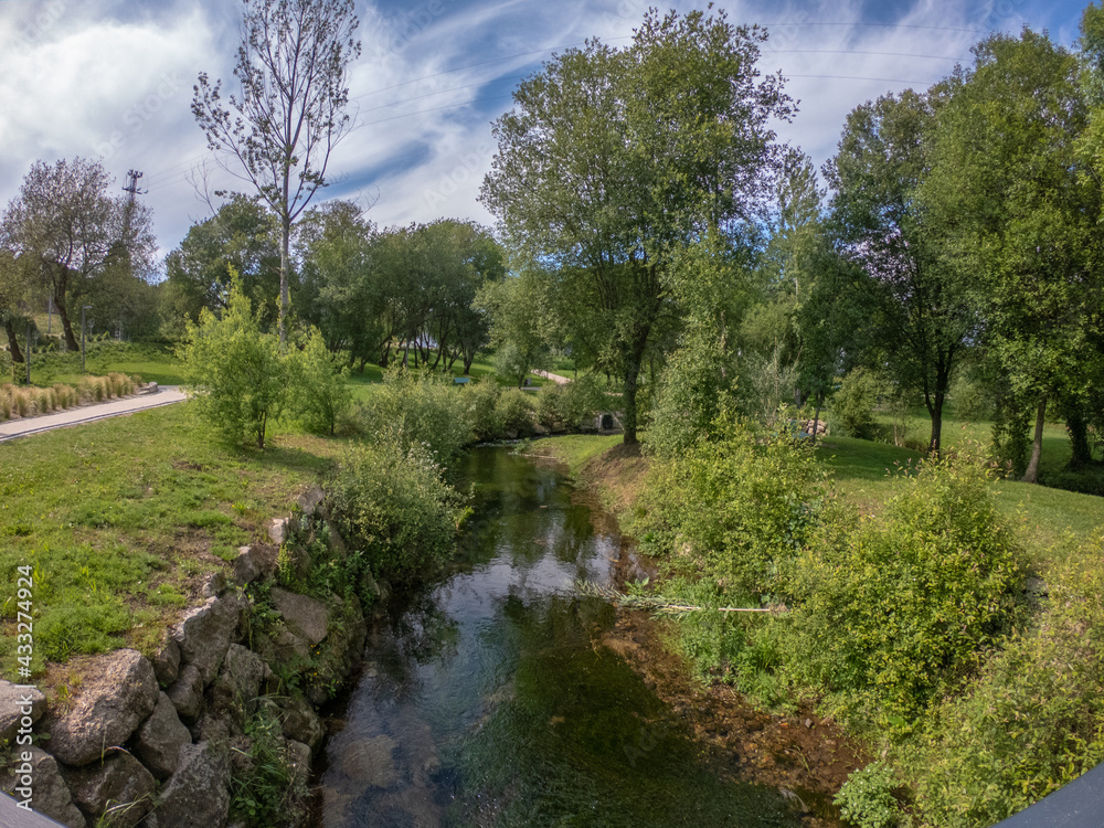 Sanguinhedo stream at the Geao Urban Park in Santo Tirso, Portugal. Sanguinhedo stream at the Geao Urban Park in Santo Tirso, Portugal.