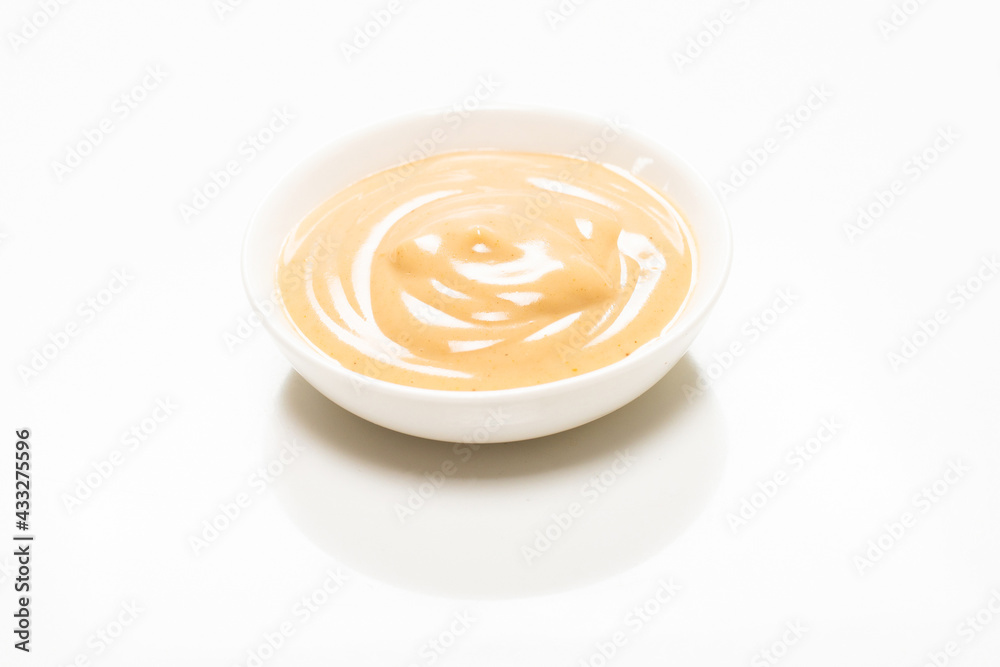 Mushroom sauce in a bowl isolated on white background. Mushroom sauce in a bowl isolated on white background.