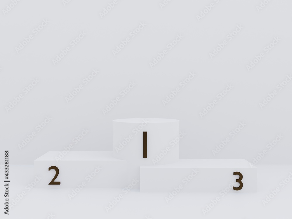 Scene with podium for mock up presentation in white color and minimalism style with copy space, 3d render abstract background Scene with podium for mock up presentation in white color and minimalism style with copy space, 3d render abstract background