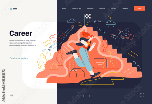 Business topics - career, web template. Modern flat vector