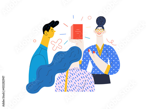 Discounts, sale, promotion. Flat vector modern illustration