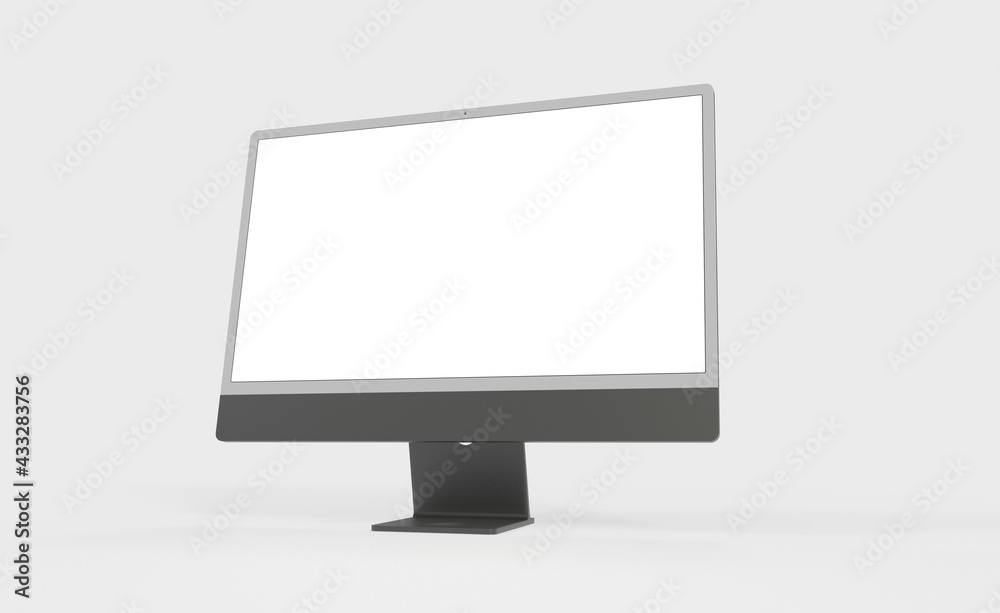 Computer display mock up with blank white screen. Stylish desktop computer mockup. new in 3d Computer display mock up with blank white screen. Stylish desktop computer mockup. new in 3d