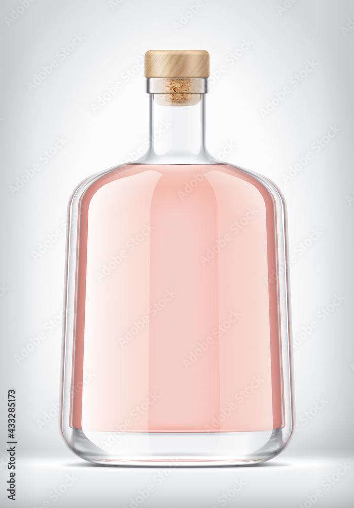 Glass Bottle with Cork on background. Glass Bottle with Cork on background.
