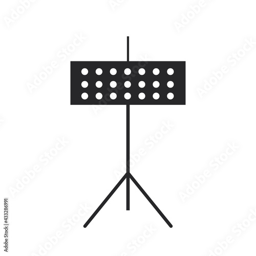 Black filled music stand. lectern icon isolated