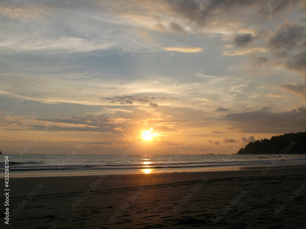 Sunset on Manuel Antonio Beach, Costa Rica, Sky, Clouds