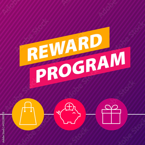 Reward program poster. Clipart image