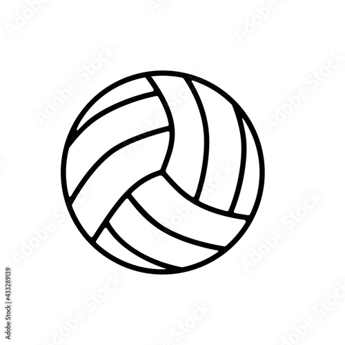 Volleyball ball outline icon. Clipart image isolated on white background