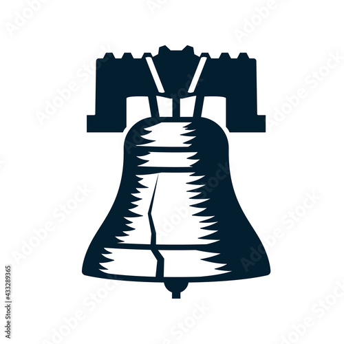 Liberty bell philadelphia icon. Clipart image isolated on white background