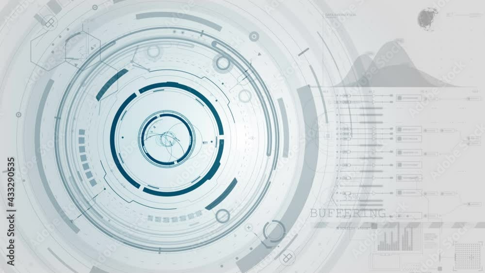 Bright abstract technology motion background. Science and artificial intelligence concept. 3D rendering.