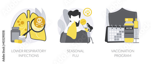 Contagious disease abstract concept vector illustrations.