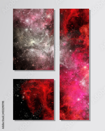 Space Abstract Galaxy Banners set. Vector design. © sdmix
