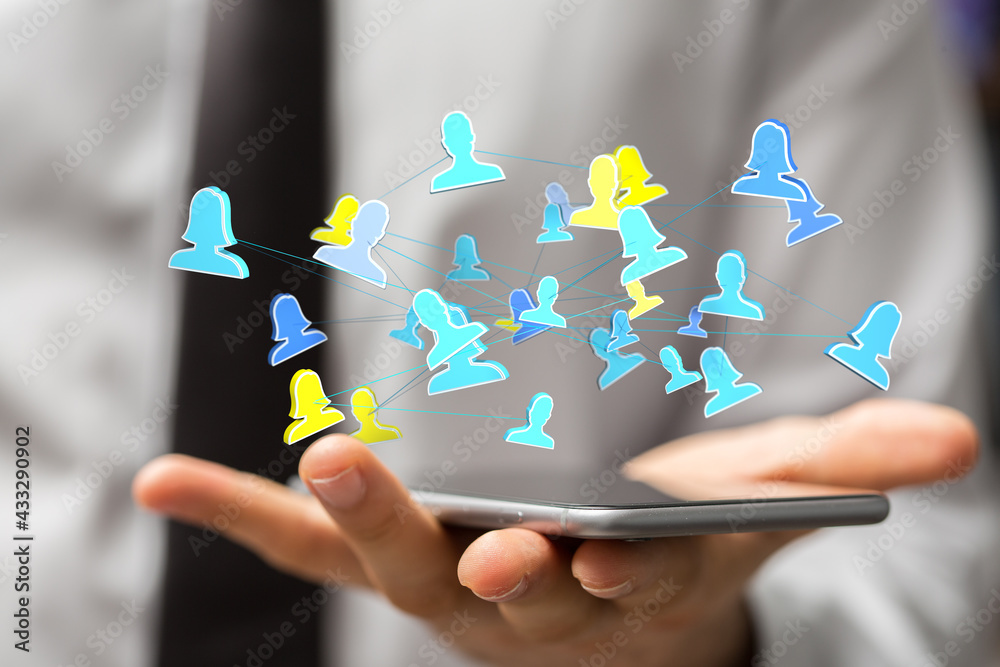 videoconference group of people talking in social network videoconference group of people talking in social network
