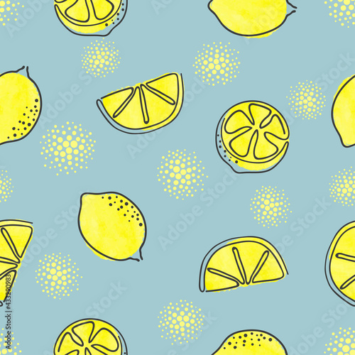 Seamless one line lemons pa...